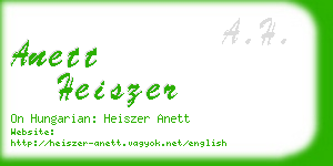 anett heiszer business card